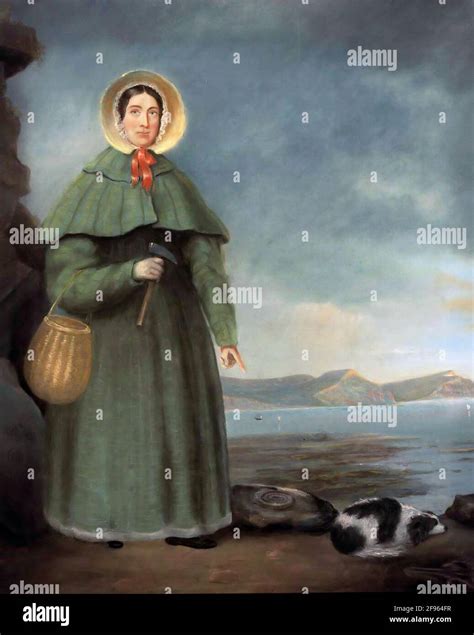 Mary Anning. Portrait of the English fossil collector and ...