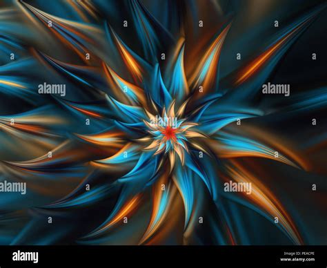 An abstract computer generated modern fractal design on dark background. Abstract fractal color ...