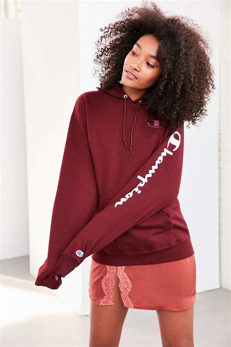 Lyst - Champion + Uo Maroon Hoodie Sweatshirt