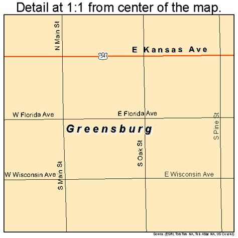 Greensburg Kansas Street Map 2028675