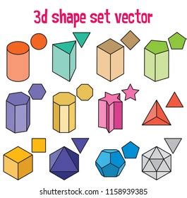 3d Shape Vector Set Stock Vector (Royalty Free) 1158939385 | Shutterstock