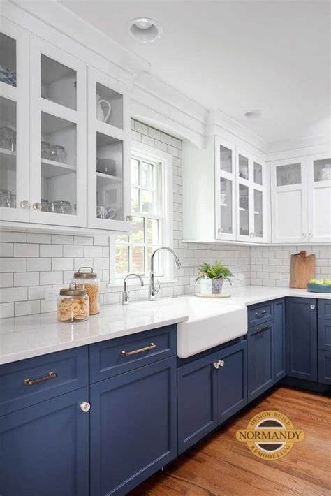 20 Conventional Blue Kitchen Cabinets Design On Budget that You Can Try - Decorand | Kitchen ...