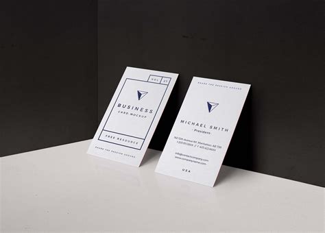 Free Vertical Business Card Mockup (PSD)