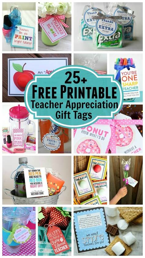 25+ Free Printable Teacher Appreciation Gift Tags - Joy in the Works