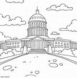 United States Capitol Building coloring Page sketch template