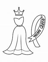 Printable Prom Dress Coloring Page sketch template