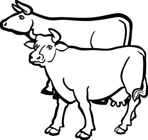 Free Clipart Of A Pair of Cows