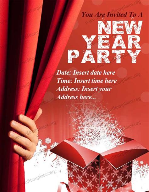 New Year Party Invitation Template | Free Invitation Templates | MS Office Templates