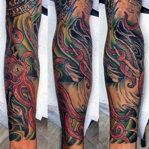 100 Kraken Tattoo Designs For Men - Sea Monster Ink Ideas