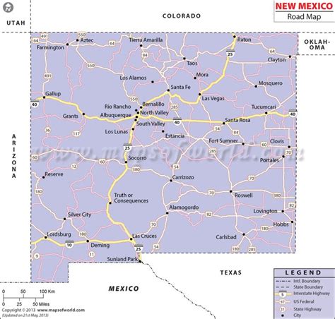 New Mexico Road Map | Map of New Mexico Roads | Map, New mexico map ...