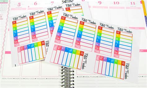 Rainbow Fitbit Daily Step Tracker Planner Sticker Erin