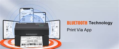 VEVOR 300DPI Bluetooth Thermal Label Printer w/Auto Recognition & Rohm Printer Head, Wireless ...