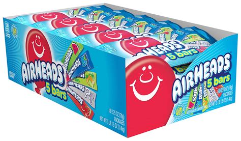 Airheads 5 Bar Pack Assorted Flavors 2.75oz X 18 Units – candyville.ca