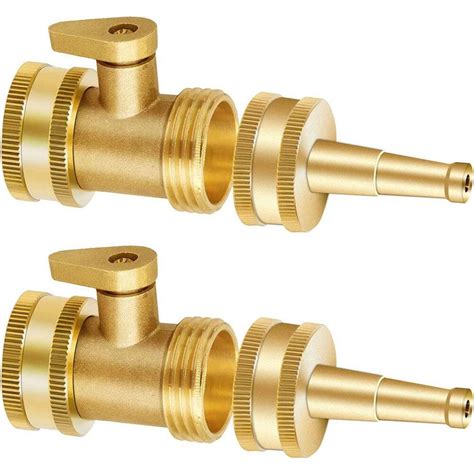 High Pressure Nozzle Water Hose w Garden Hose Shutoff Valve Brass Heavy ...