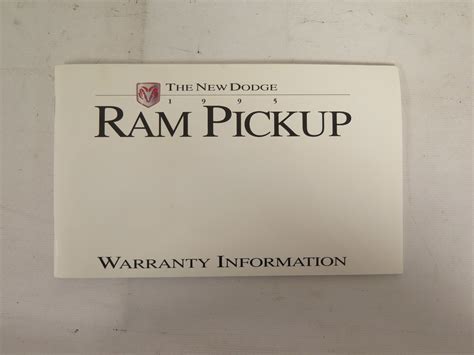 1995 Dodge Ram Pickup Owners Manual by Dodge | Goodreads