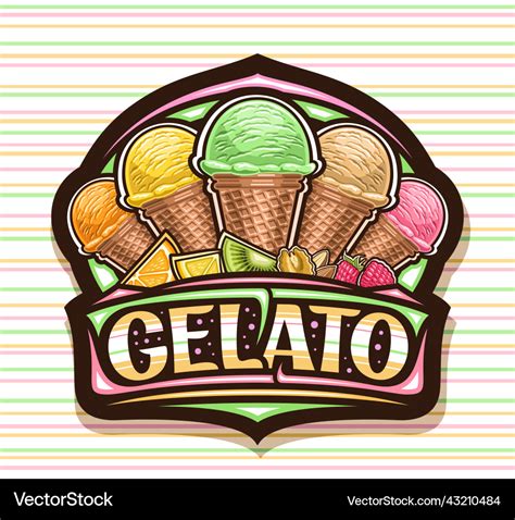 Logo for italian gelato Royalty Free Vector Image