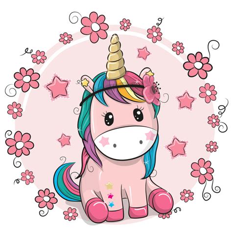 Cartoon cute unicorns vectors design 04 free download