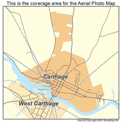 Aerial Photography Map of Carthage, NY New York