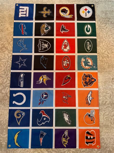 NFL 32 Team Logo Banner Flag | Etsy