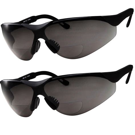 Galleon - 2 Pairs Bifocal Safety Sunglasses Black Lens With Reading ...