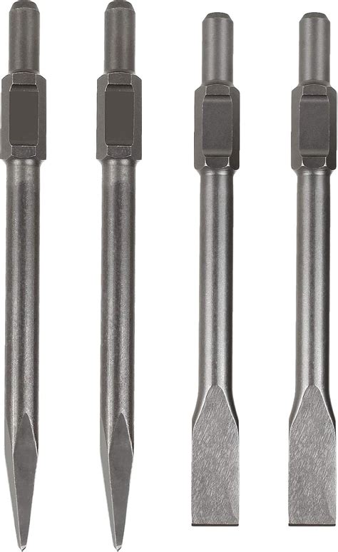 LANIAKEA Demolition Jack Hammer Bit Set 4 Pack Heavy Duty 15 Inch Flat Tip and 16 Inch Bull ...