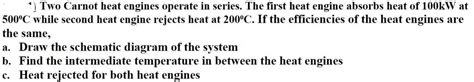 Solved I Two Carnot heat engines operate in series. The | Chegg.com