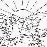 Artist Coloring Page sketch template