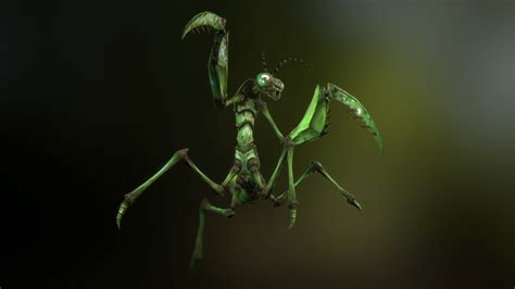 Praying mantis monster creature