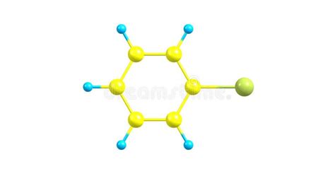 Bromobenzene Molecular Structure Isolated on White Stock Illustration - Illustration of bromine ...