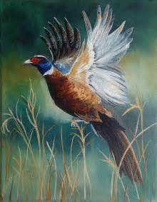 Pheasant in Flight Painting by Jacqueline Schaetzle | Pixels