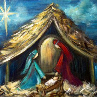 Nativity Scene | Christmas paintings on canvas, Christmas paintings ...