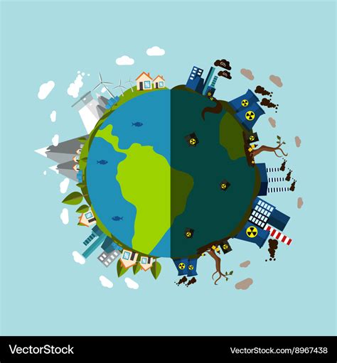 Environmental pollution poster Royalty Free Vector Image