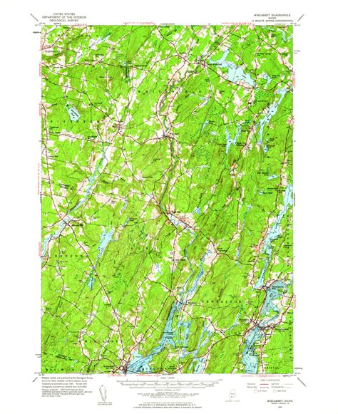 Wiscasset, Maine 1957 (1964) USGS Old Topo Map 15x15 Quad - OLD MAPS