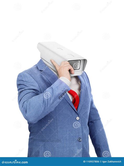 A Hollow Costume with a Camera-head Stock Photo - Image of blank, businessman: 110937806