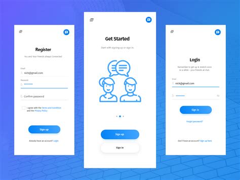 Chat App Concept Login & Sign Up Screen Design by Sunweb on Dribbble