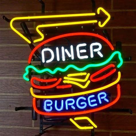 Diner Burger Neon Sign | Neon signs, Neon, Diner sign