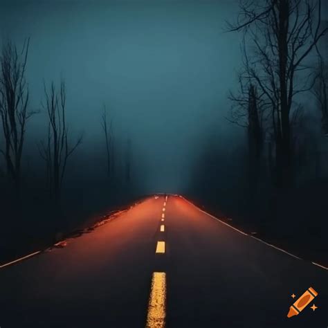 Deserted highway at night