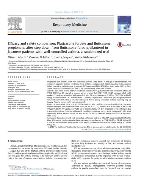 (PDF) Efficacy and safety comparison: Fluticasone furoate and ...