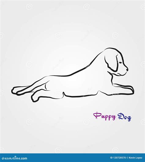 Dog Laying Down Side View Drawing