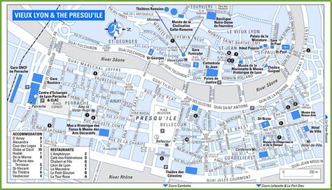 Lyon city centre map - Ontheworldmap.com