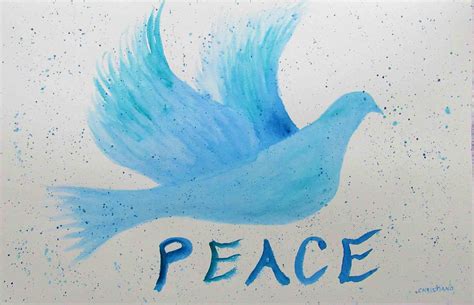 DOVE OF PEACE - Watercolor on Paper - framed - 12" x 18" - C. Thomas ...