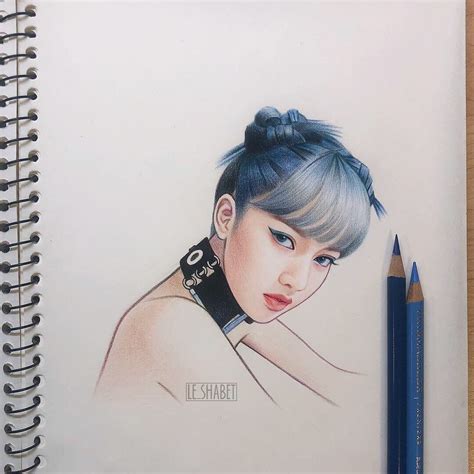 Lisa Fanart | Kpop drawings, Pink drawing, Fan art drawing