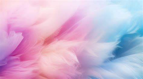 Wispy strands of colorful cotton candy against a pastel background, creating an abstract ...