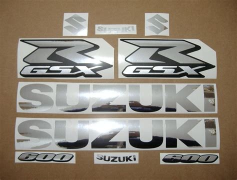 Suzuki GSX-R 600 K5-K6-K7 chrome silver logo decal/sticker set - Moto-Sticker.com