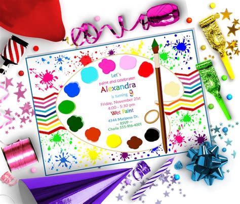 15 Excellent paint splatter invitations template You Can Use It At No ...