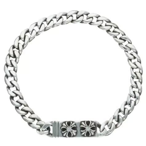 CHROME HEARTS ID MINI CHX DIA Mini ID CHX Diamond Silver Bracelet Men $3,339.63 - PicClick