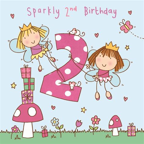 2 Year Old Card -Age 2 Card -2nd Birthday Card For Girl -Girl Age 2 ...