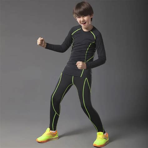 2017 New Sports Compression Set For Kids Football&basketball Training Clothing Running Suits ...