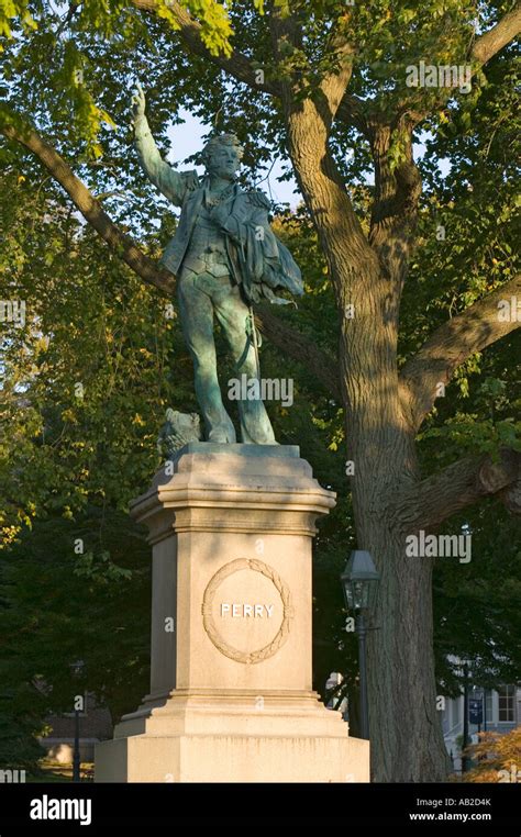 Statue of Oliver Hazard Perry in Washington Square in downtown Newport ...