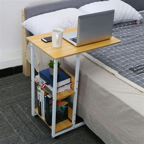 Sofa Overbed Table End Table Home Office Desk Laptop Desk Bed Side Table with Universal Wheels ...